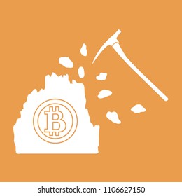 Mining of bitcoins. Digital currency. Blockchain technology.