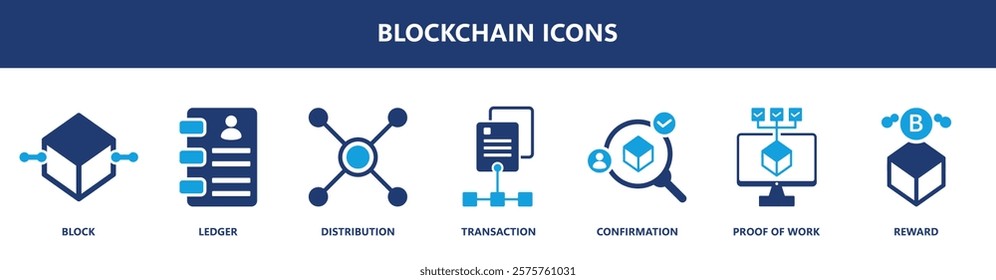 mining block icon collection, icon set, solid icon.