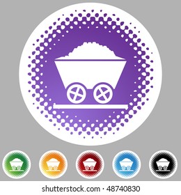 Mining cart button isolated on a background.