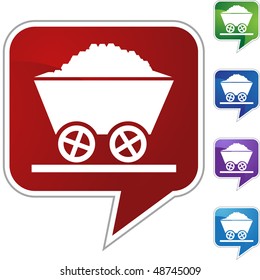 Mining cart button isolated on a background.