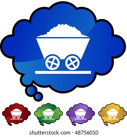 Mining cart button isolated on a background.
