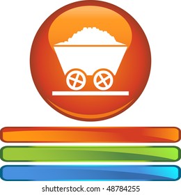Mining cart button isolated on a background.