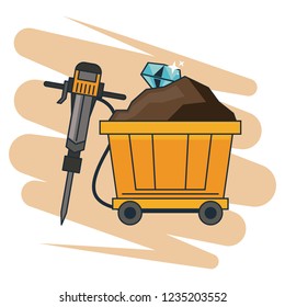 Mining cart with diamond and drill tool