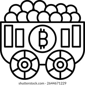 Mining Cart Filled Style Icon Design