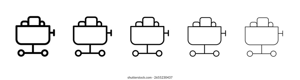 Mining Cart icon flat illustration set logo