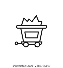Mining Cart icon outline collection in black