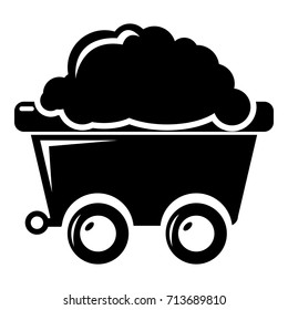 Mining cart icon . Simple illustration of mining cart vector icon for web design isolated on white background