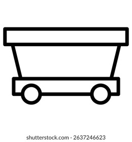 mining cart icon Simple thin line stroke