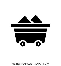 mining cart icon. Simple vector sign.