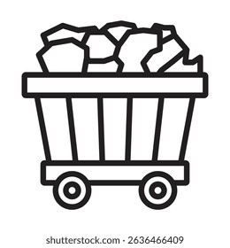 Mining Cart icon Thin line illustration