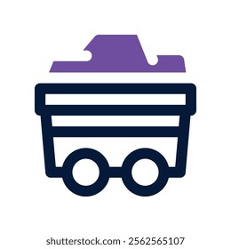 mining cart icon. vector dual tone icon for your website, mobile, presentation, and logo design.
