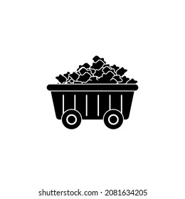 Mining Cart Icon, Mining Cart Vector Sign Symbol