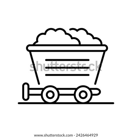 mining cart icon with white background vector stock illustration