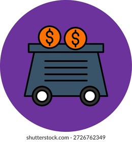 Ícone Do Carrinho De Mineração Para Seu Projeto