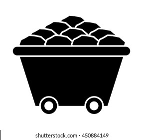 Mining Cart Isolated Icon Design, Vector Illustration  Graphic 