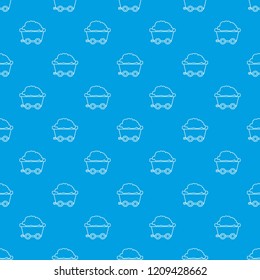 Mining cart pattern vector seamless blue repeat for any use