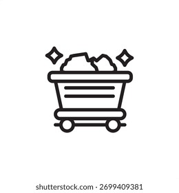 Mining chart icon symbolizing global industry data analysis and reporting, representing modern business intelligence, specialized resource forecasting, and strategic decision support systems.