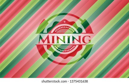 Mining christmas style emblem.