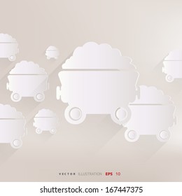 Mining coal cart icon