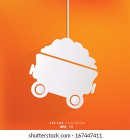 Mining coal cart icon