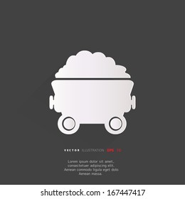 Mining coal cart icon