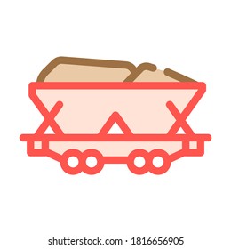 mining coal color icon vector. mining coal sign. isolated symbol illustration