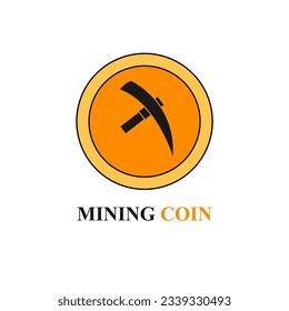 Mining Coin Logo vector illustration. Crypto currency.