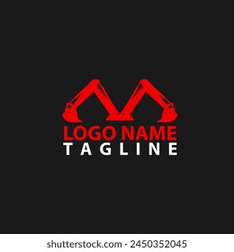 mining company with excavator arm logo design