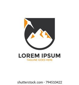 Mining company logo related. vector. editable
