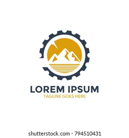 Mining company logo related. vector. editable