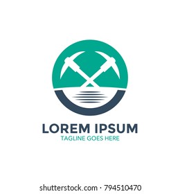 Mining company logo related. vector. editable