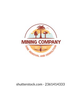 Mining company logo, summer vector