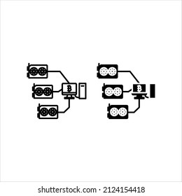 Mining computer icon, eps 10