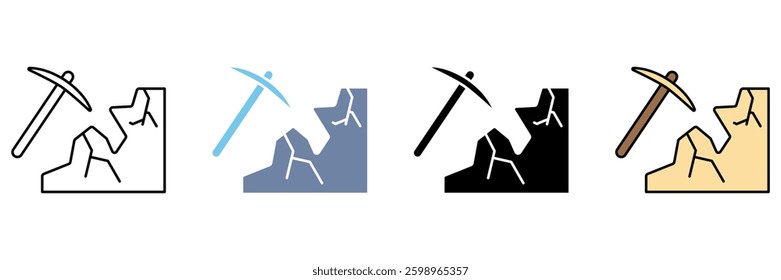 mining concept line icon. Simple element illustration.