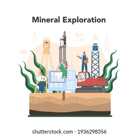 Mining Concept. Mineral And Natural Resources Extraction. Worker In Uniform