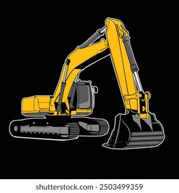 mining construction heavy equipment vector by pentink studio