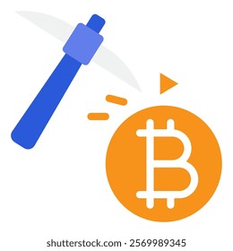 Mining Crypto and Blockchain icon illustration