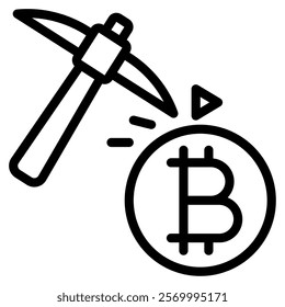 Mining Crypto and Blockchain icon illustration