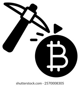 Mining Crypto and Blockchain icon illustration