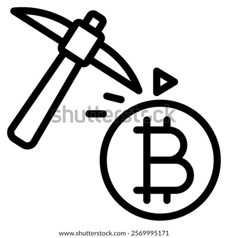 Mining Crypto and Blockchain icon illustration