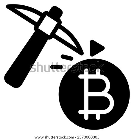 Mining Crypto and Blockchain icon illustration