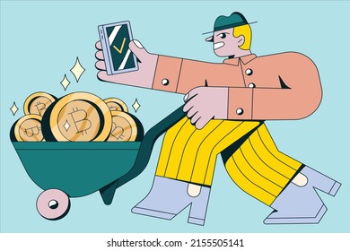 MINING CRYPTO CURRENCY CONCEPT VECTOR ILLUSTRATION