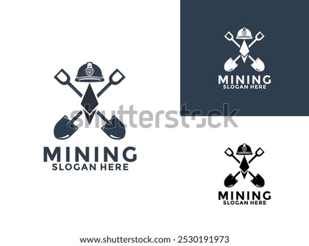 Mining Crypto vintage logo vector illustration design. Mining logo design icon template