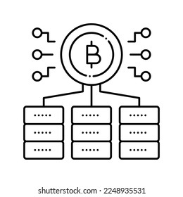 mining cryptocurrency line icon vector. mining cryptocurrency sign. isolated contour symbol black illustration