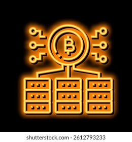 mining cryptocurrency neon light sign vector. mining cryptocurrency illustration