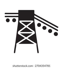 Mining Derrick icon or logo isolated sign symbol vector illustration - high quality black style vector icons