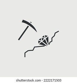 mining diamond icon pickaxe mining diamond underground