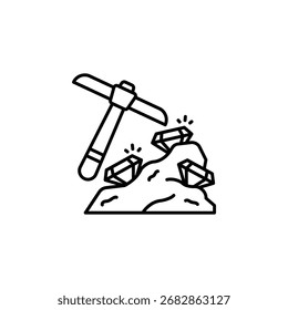 Mining Diamond vector icon. Jewelry icon line style. perfect use for logo, presentation, website, and more. modern icon design outline style