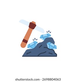 Mining Diamond vector icon. Jewelry icon flat style. perfect use for logo, presentation, website, and more. modern icon design color style