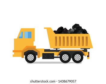 Mining Dumper Truck with coal (Yellow Mining Dumper Truck)